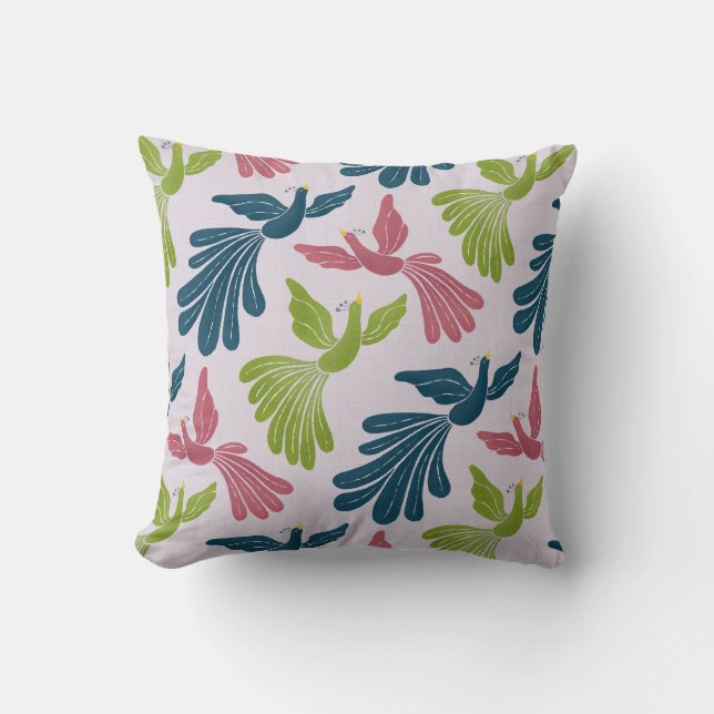 Mid-Century Modern Firebirds Cushion (Front)