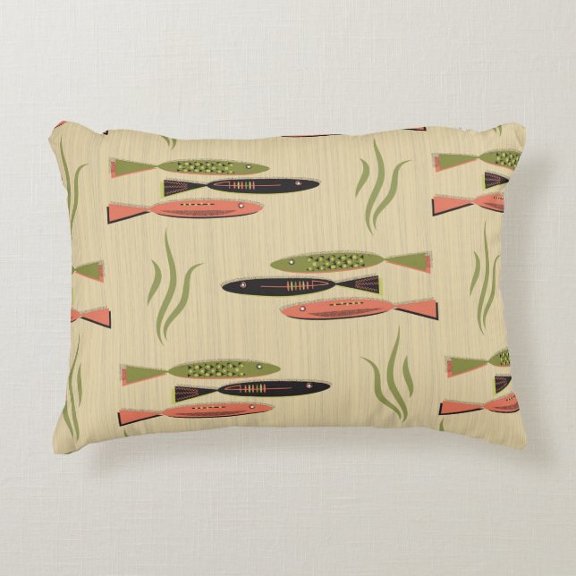 Mid Century Modern Fish Decorative Cushion (Front)