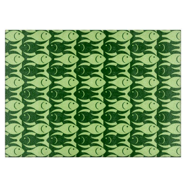Mid-Century Modern fish, lime and dark green Cutting Board (Front)