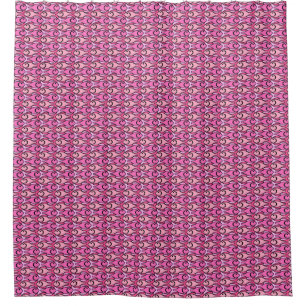 Mid-Century Modern Fish, Shades of Coral Pink Shower Curtain