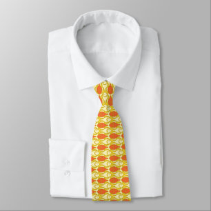 Mid-Century Modern fish, yellow and orange Tie