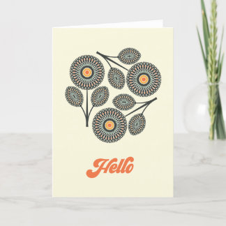 Mid-Century Modern Floral Folded Thank You Card