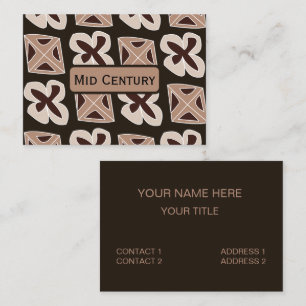Mid Century Modern Floral Geometric Business Card