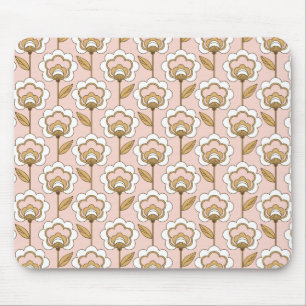Mid-Century Modern Floral Pattern Mouse Pad