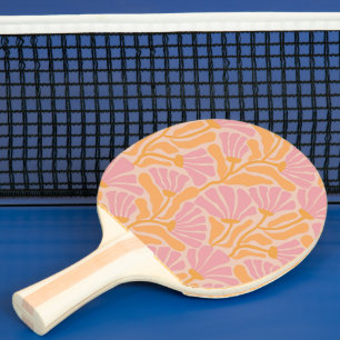 Mid Century Modern Floral Pattern Ping Pong Paddle