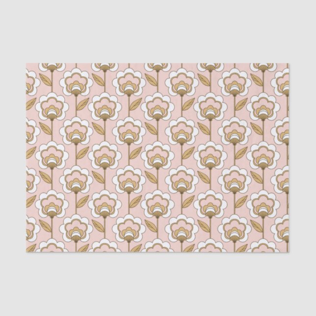 Mid-Century Modern Floral Pattern Tissue Paper (Front)