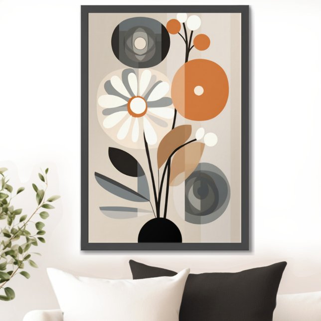 Mid Century Modern Floral Poster (Transform your space with the timeless beauty of mid century modern floral art print. )