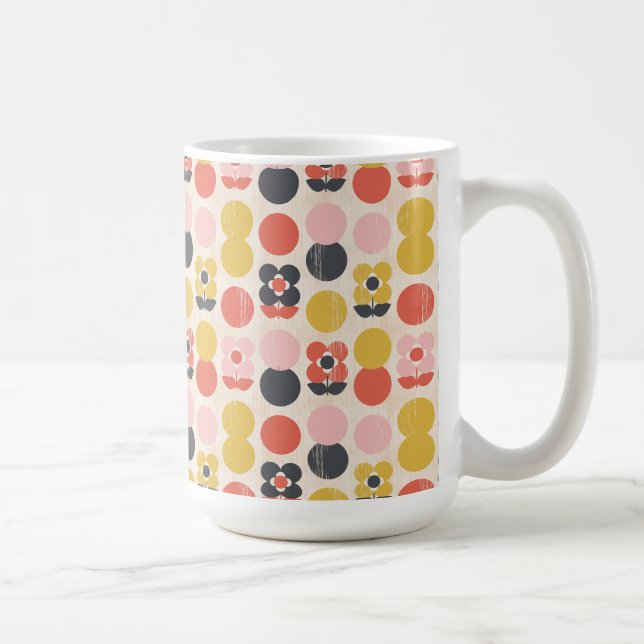 Mid-Century Modern Flower Pattern Coffee Mug (Right)
