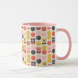 Mid-Century Modern Flower Pattern Mug