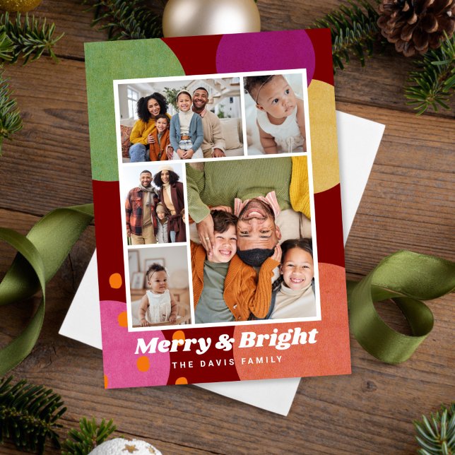 Mid Century Modern Fun Multi Photo Holidays Invitation (Creator Uploaded)