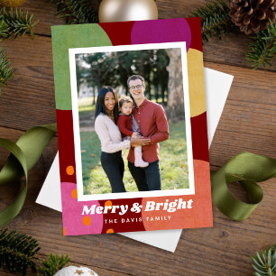 Mid Century Modern Fun Photo Holidays Invitation