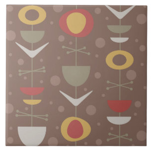 Mid Century Modern Garden Brown Tile