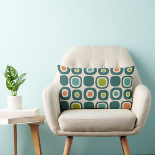 Mid Century Modern Garden Path Pattern Lumbar Cushion