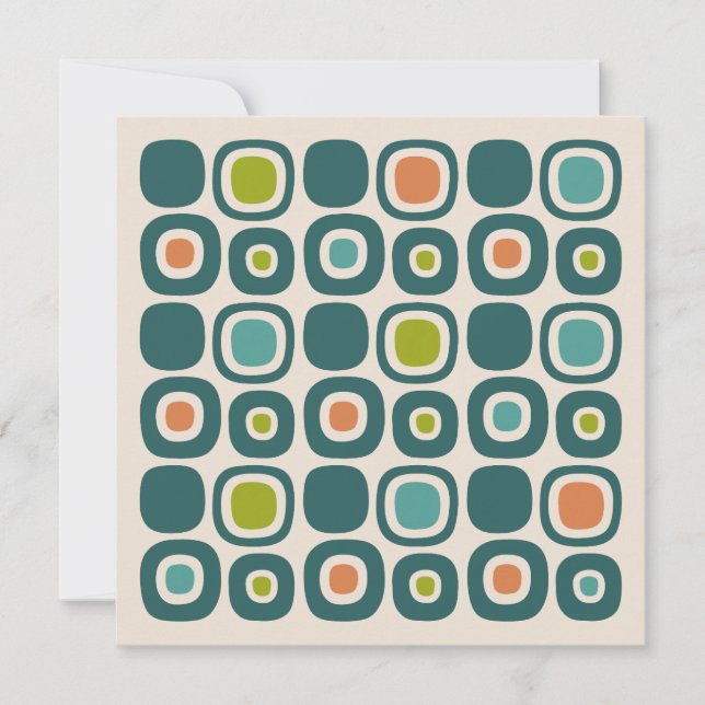 Mid Century Modern Garden Path Pattern Save The Date (Front)