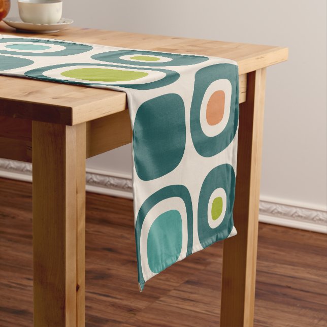 Mid Century Modern Garden Path Pattern Short Table Runner (In Situ)