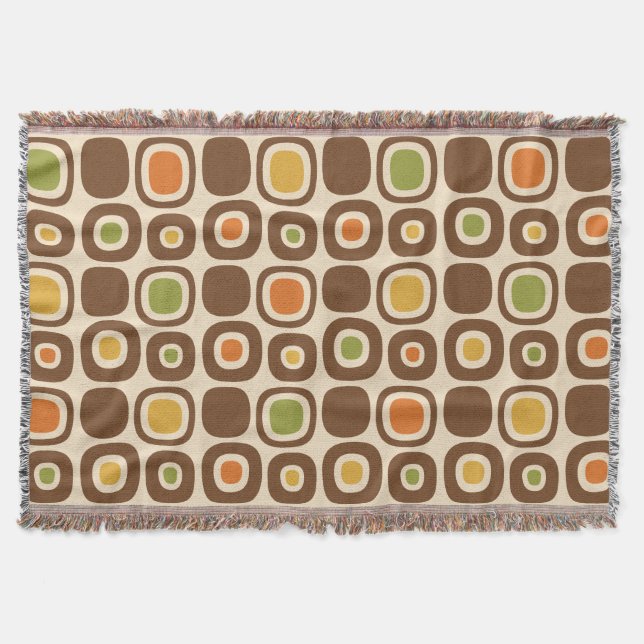Mid Century Modern Garden Path Pattern Throw Blanket (Front)