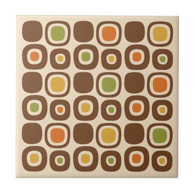 Mid Century Modern Garden Path Pattern Tile (Front)