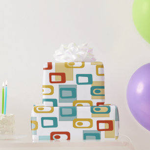 Mid Century Modern Geo Pod Pattern  Wrapping Paper