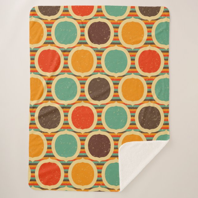Mid Century Modern geometric 5 Sherpa Blanket (Front)