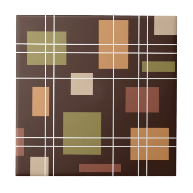 Mid Century Modern Geometric 6 Tile (Front)