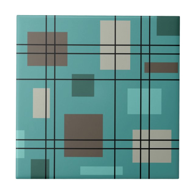 Mid Century Modern Geometric 8 Tile (Front)