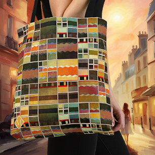 Mid-Century Modern Geometric Abstract Art Tote Bag