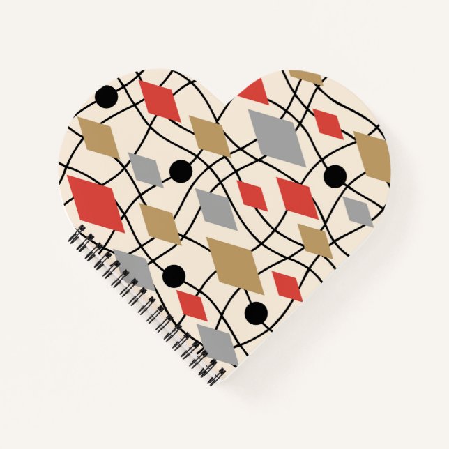 Mid Century Modern Geometric Abstract Notebook (Front)