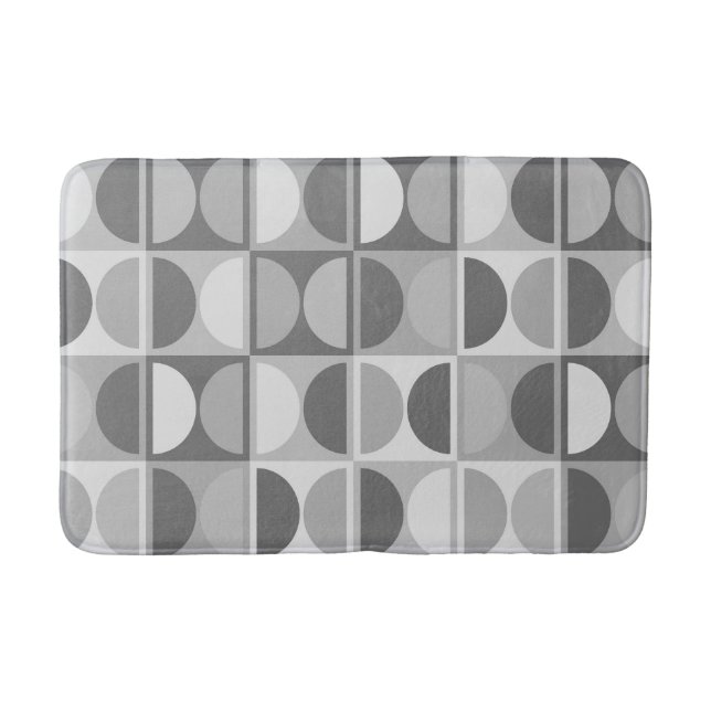 Mid Century Modern Geometric Abstract Pattern Bath Mat (Front)