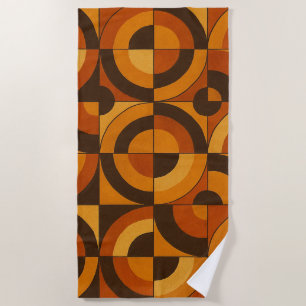 Mid Century Modern Geometric Abstract Pattern Beach Towel