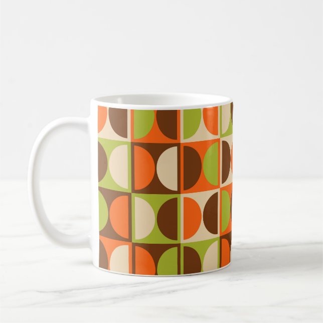 Mid Century Modern Geometric Abstract Pattern Coffee Mug (Left)