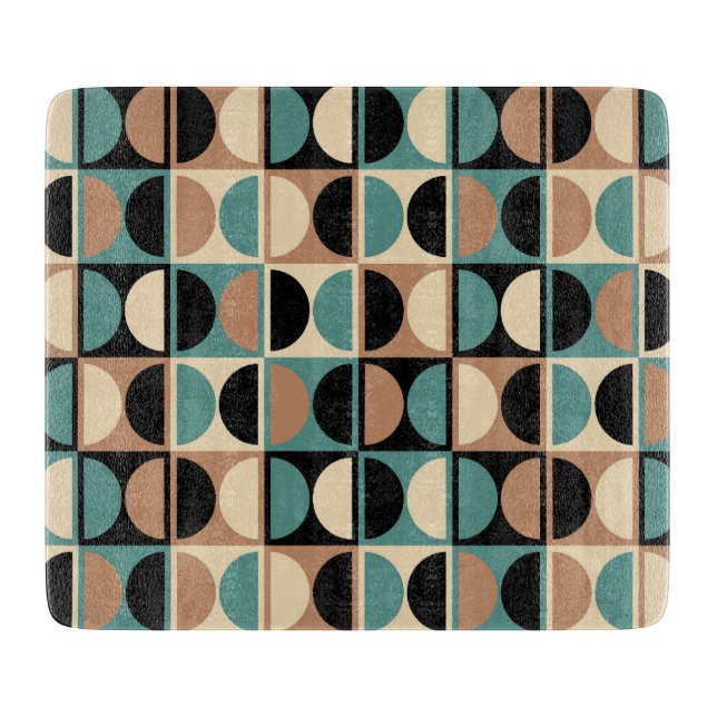 Mid Century Modern Geometric Abstract Pattern Cutting Board (Front)
