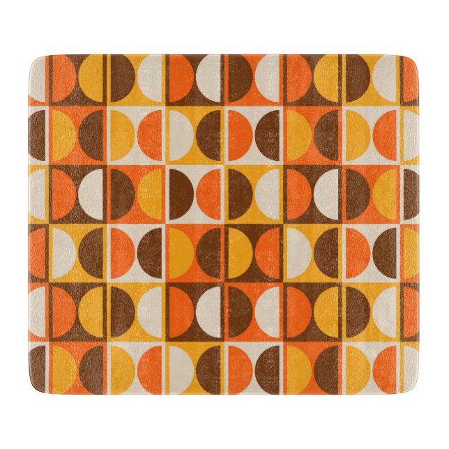 Mid Century Modern Geometric Abstract Pattern Cutting Board (Front)