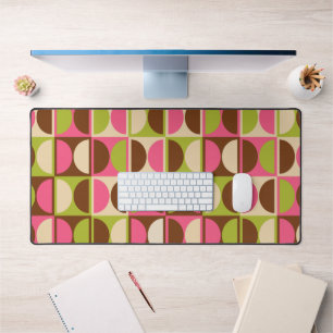 Mid Century Modern Geometric Abstract Pattern Desk Mat