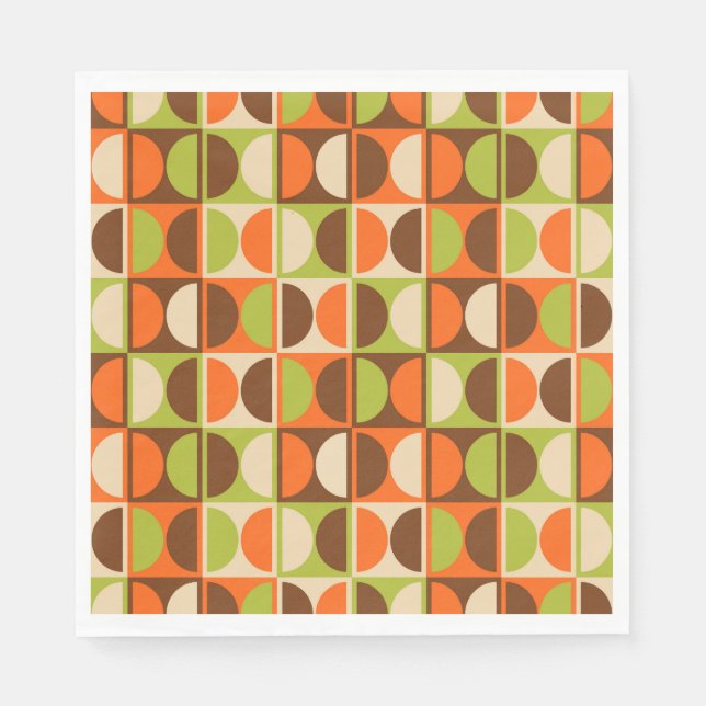 Mid Century Modern Geometric Abstract Pattern Napkin (Front)