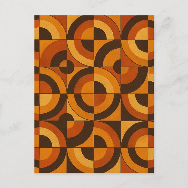 Mid Century Modern Geometric Abstract Pattern Postcard (Front)