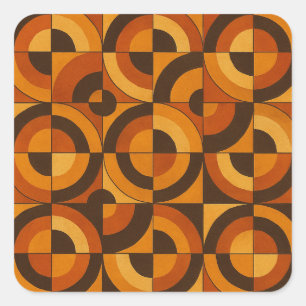 Mid Century Modern Geometric Abstract Pattern Square Sticker