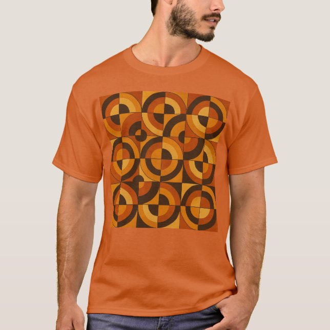 Mid Century Modern Geometric Abstract Pattern T-Shirt (Front)