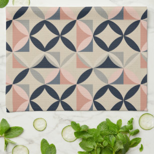 Mid Century Modern Geometric Abstract Pattern Tea Towel