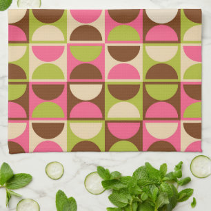 Mid Century Modern Geometric Abstract Pattern Tea Towel