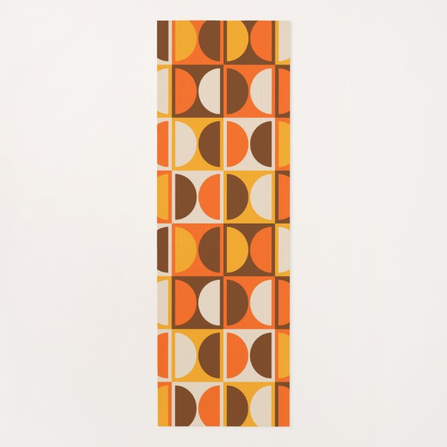 Mid Century Modern Geometric Abstract Pattern Yoga Mat (Front)