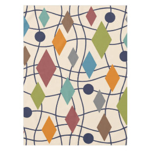 Mid Century Modern Geometric Abstract Tablecloth