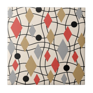 Mid Century Modern Geometric Abstract Tile