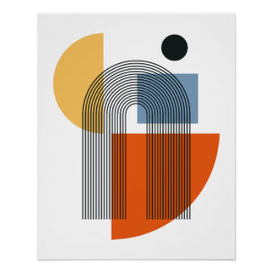 Mid Century Modern Geometric Abstract Wall Art 