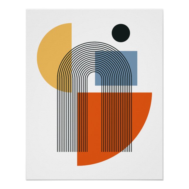 Mid Century Modern Geometric Abstract Wall Art  (Front)