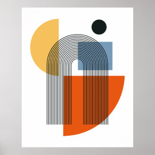 Mid Century Modern Geometric Abstract Wall Art 