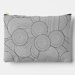 Mid Century Modern Geometric Arch Black White Accessory Pouch