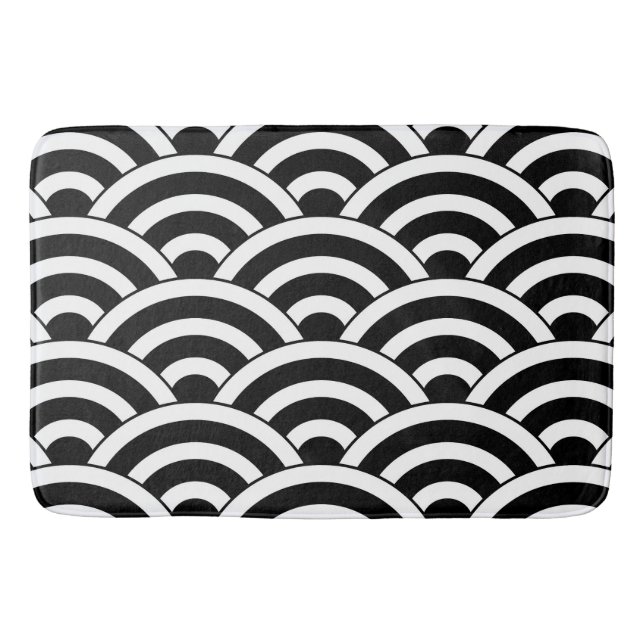 Mid Century Modern Geometric Arch Pattern Bath Mat (Front)