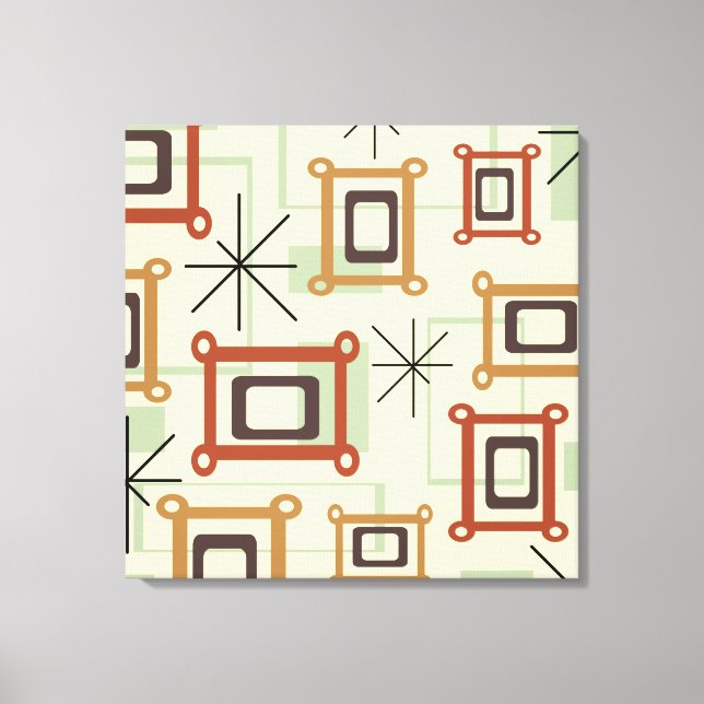 Mid Century Modern Geometric Art Canvas Print (Front)