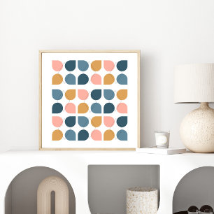 Mid Century Modern Geometric Art Design Poster