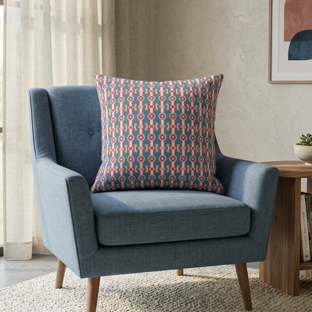 Mid-Century Modern Geometric Art Pattern Print Cushion (Creator Uploaded)